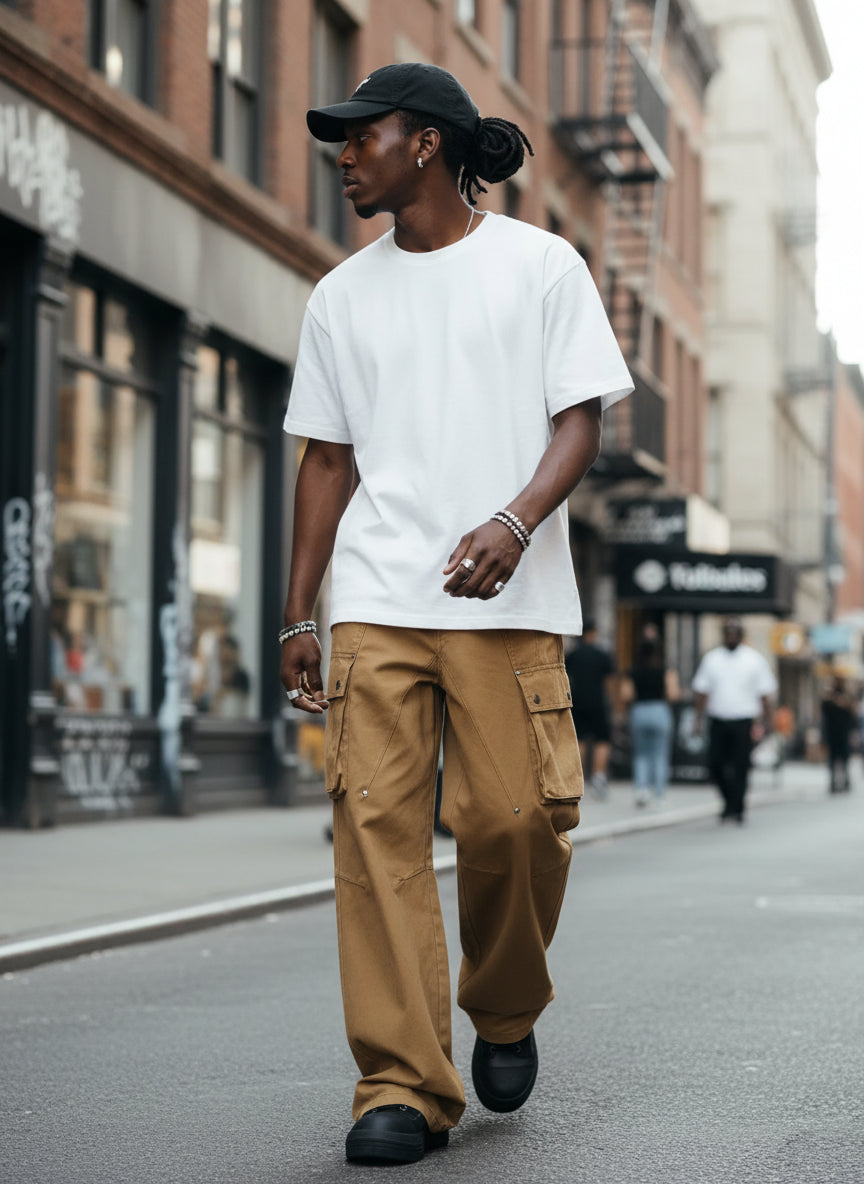 Men's Wide Leg Cargo Pants – Everyday Ease, Utility Style - My Wear Clothing Co
