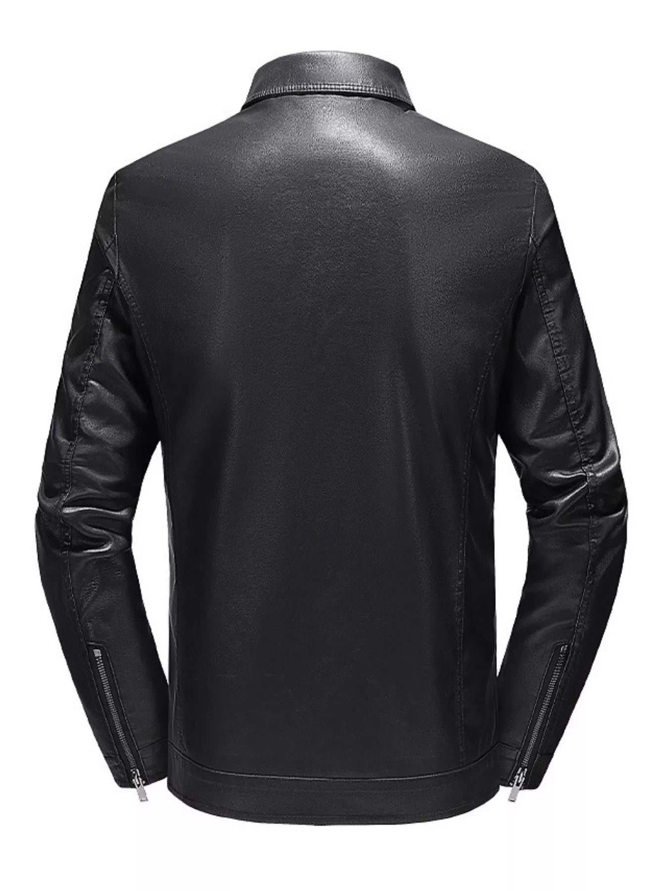 Men's Zip Up Leather Look Jacket - My Wear Clothing Co