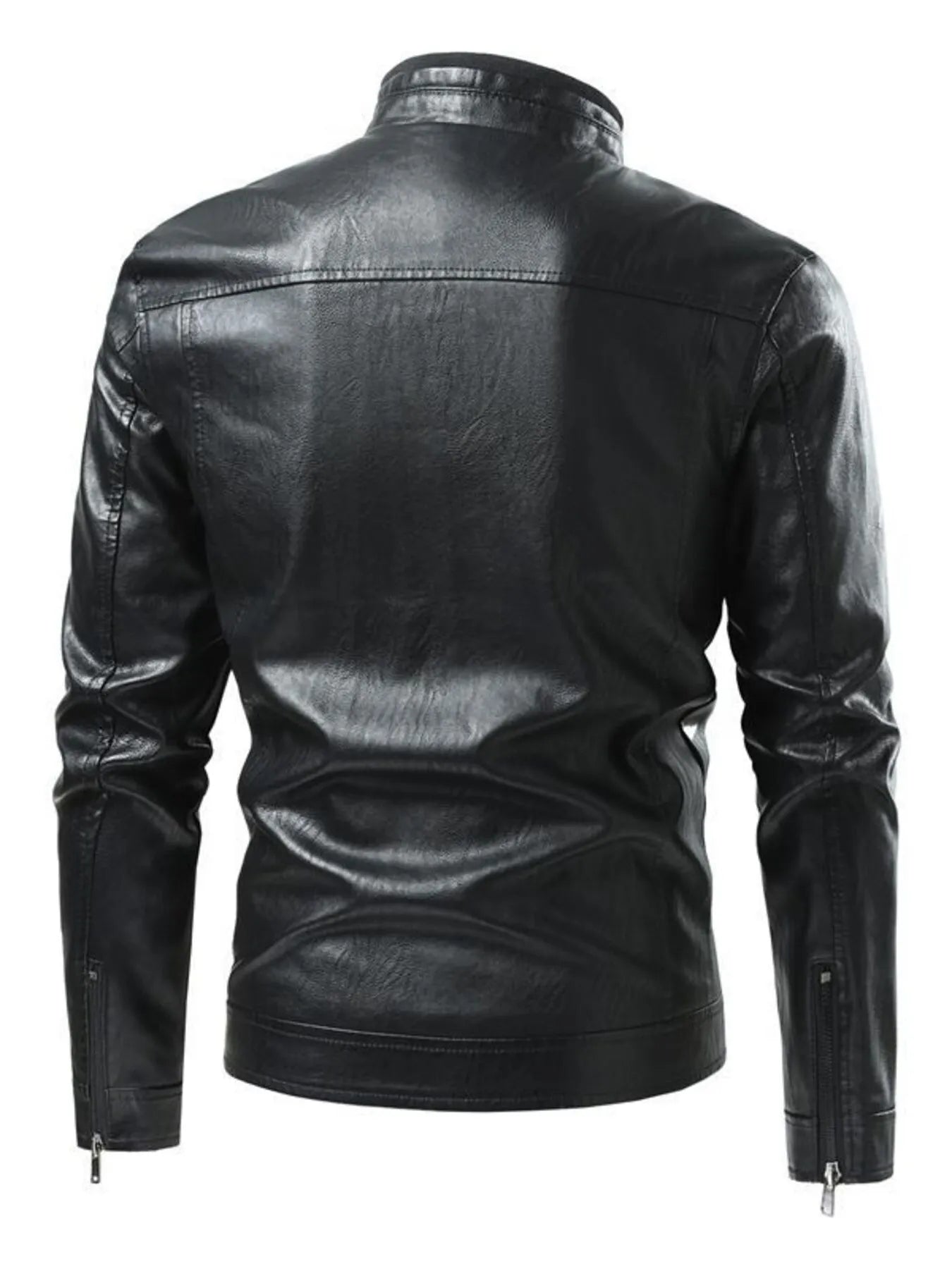 Men's Zip - Up Leather Look Moto Jacket (M–5XL) - My Wear Clothing Co