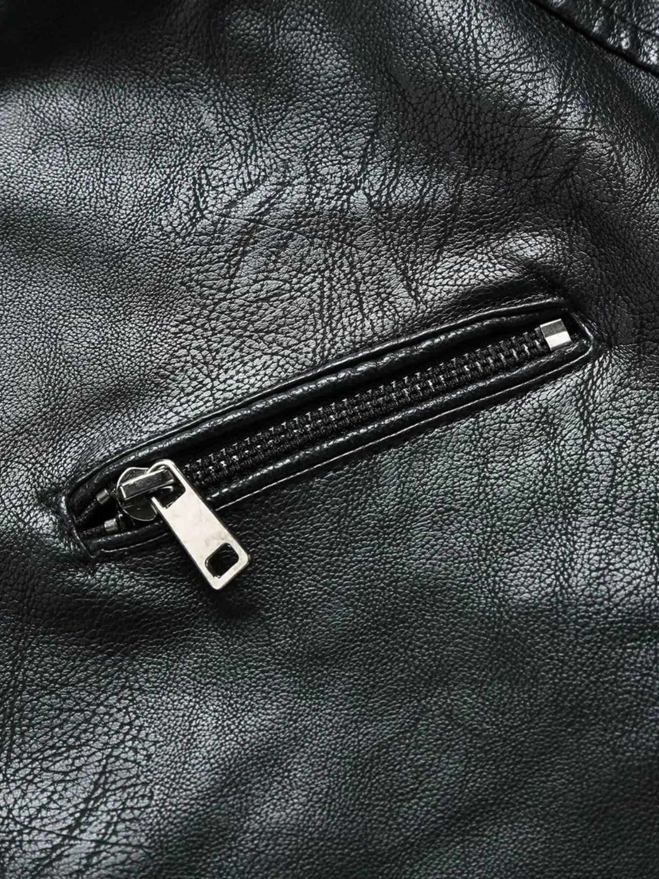 Men's Zip - Up Leather Look Moto Jacket (M–5XL) - My Wear Clothing Co