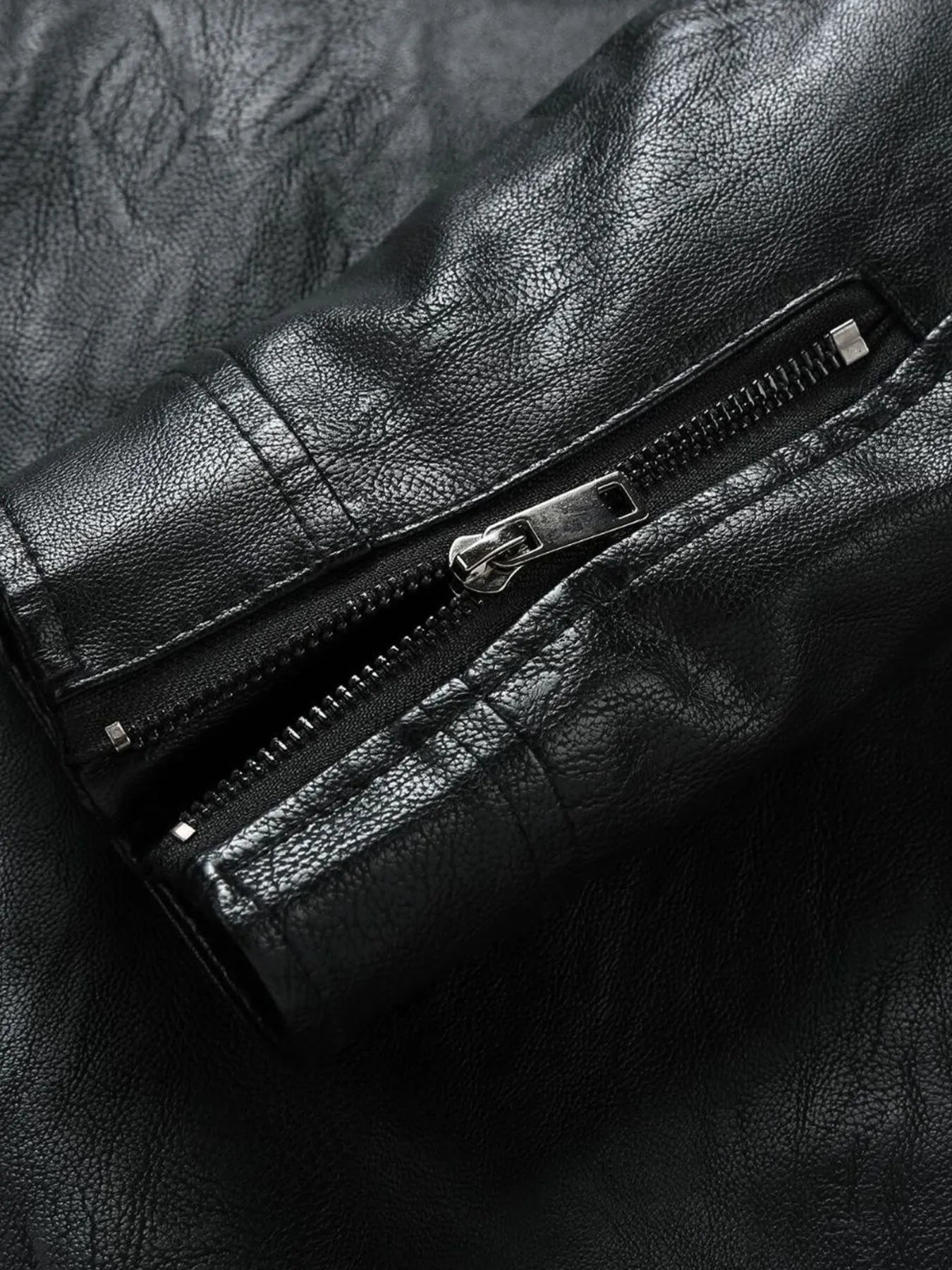 Men's Zip - Up Leather Look Moto Jacket (M–5XL) - My Wear Clothing Co