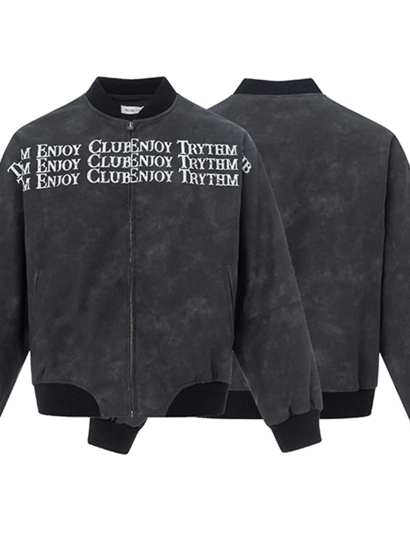 Men's Zip - Up Letter Graphic Bomber Jacket – Street Style, Everyday Edge - My Wear Clothing Co