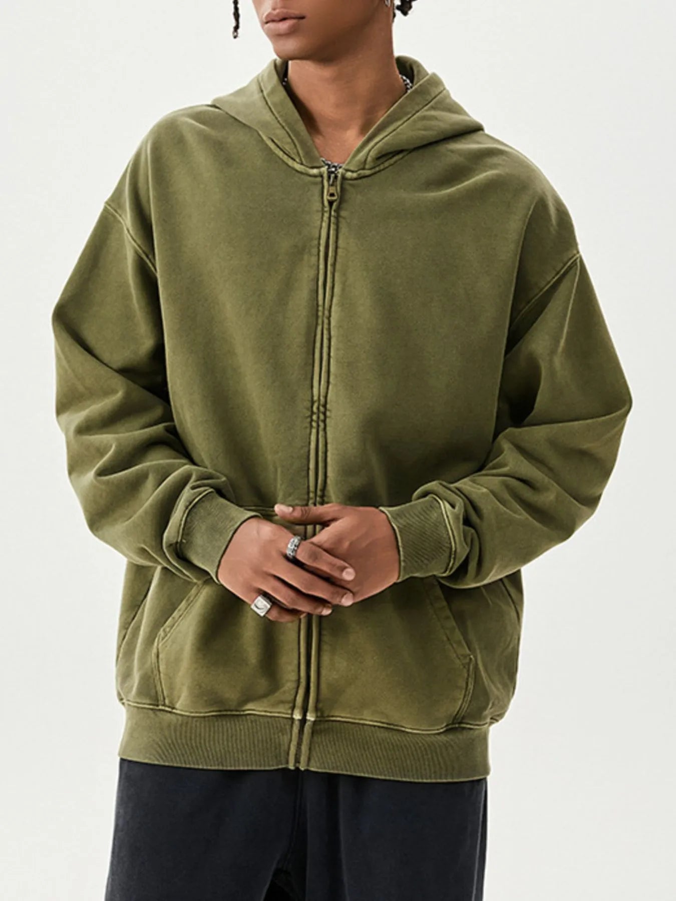 Men's Zip Up Long Sleeve Hoodie - My Wear Clothing Co
