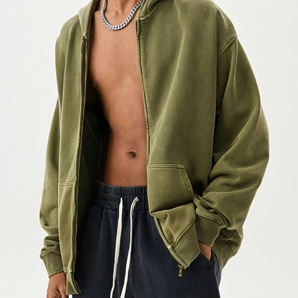 Men's Zip Up Long Sleeve Hoodie - My Wear Clothing Co