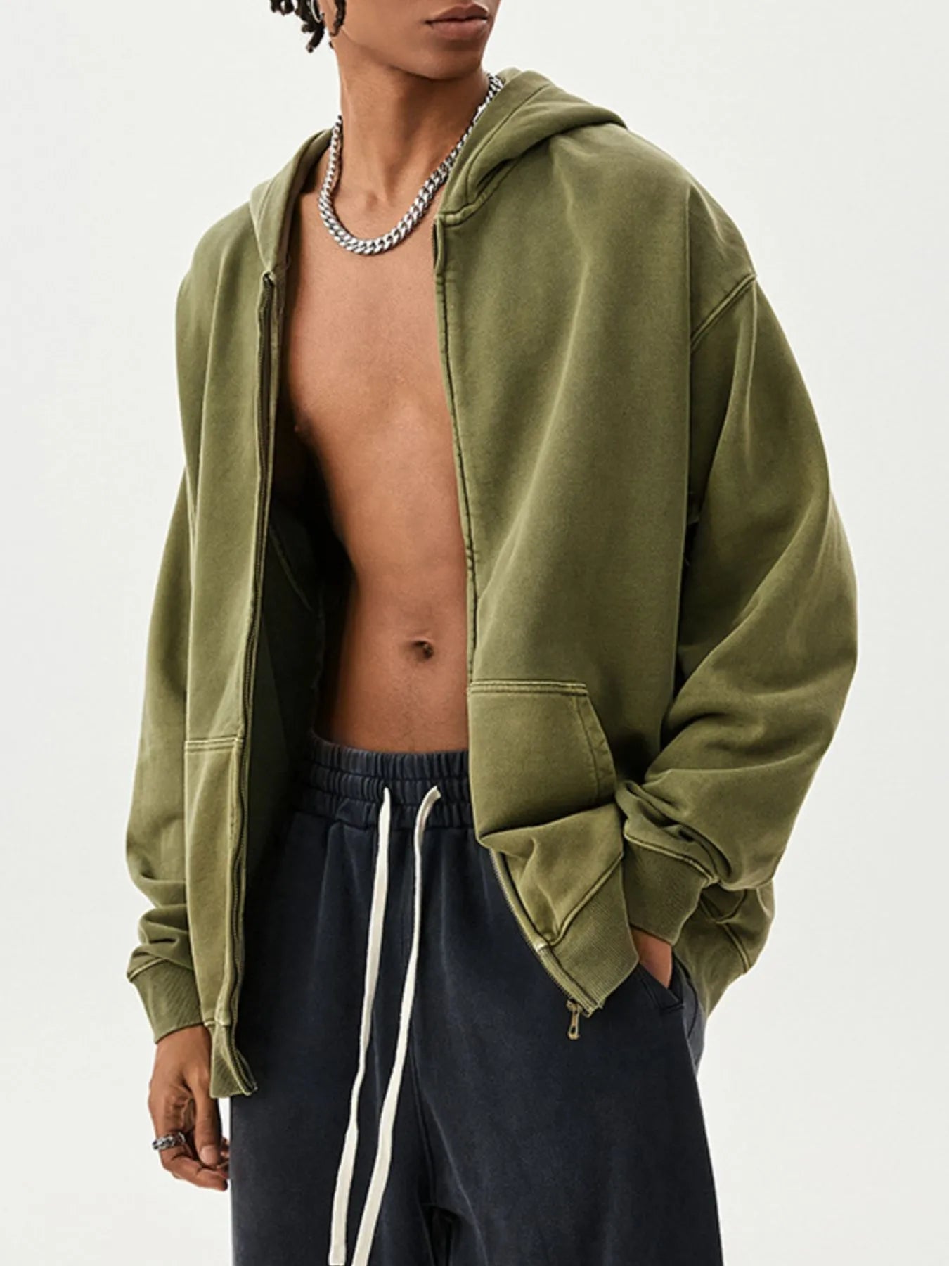 Men's Zip Up Long Sleeve Hoodie - My Wear Clothing Co