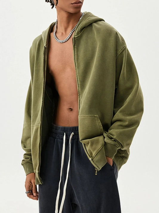 Men's Zip Up Long Sleeve Hoodie - My Wear Clothing Co