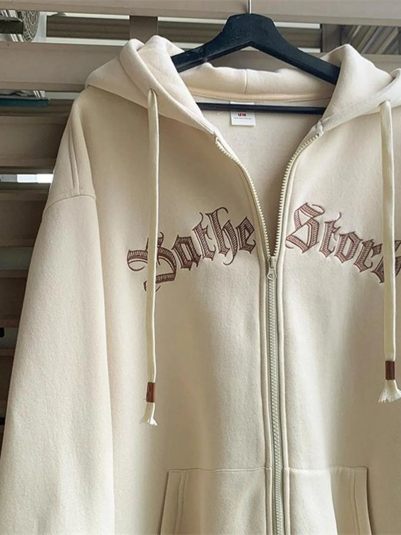 Men'sLetter Zip - Up Drawstring Hoodie – My Wear - My Wear Clothing Co