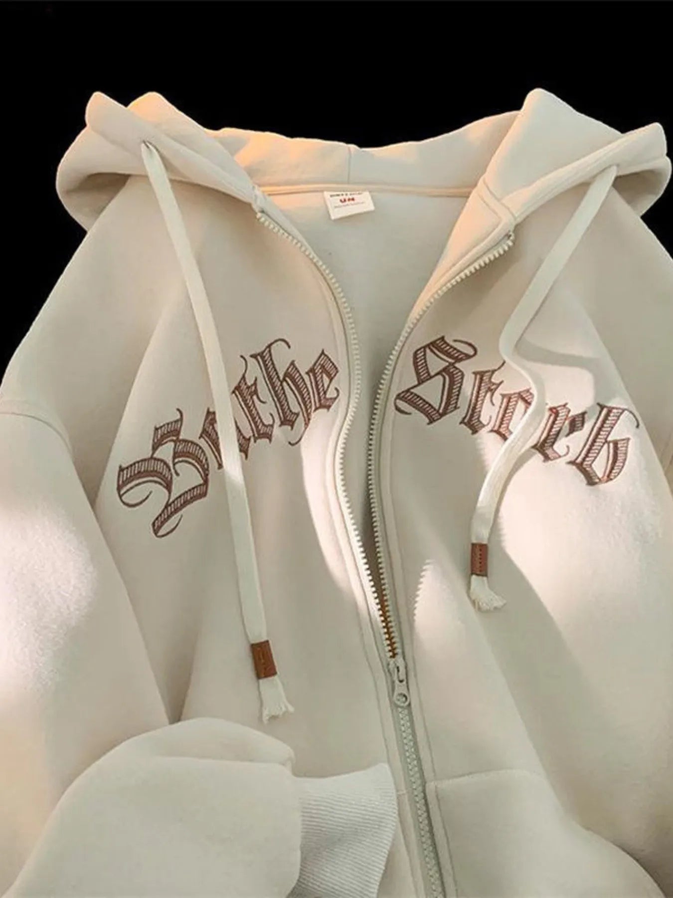 Men'sLetter Zip - Up Drawstring Hoodie – My Wear - My Wear Clothing Co