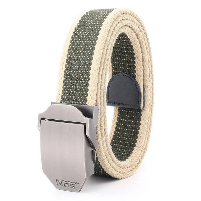 Military - Inspired Canvas Belt with Metal Slide Buckle - My Wear Clothing Co