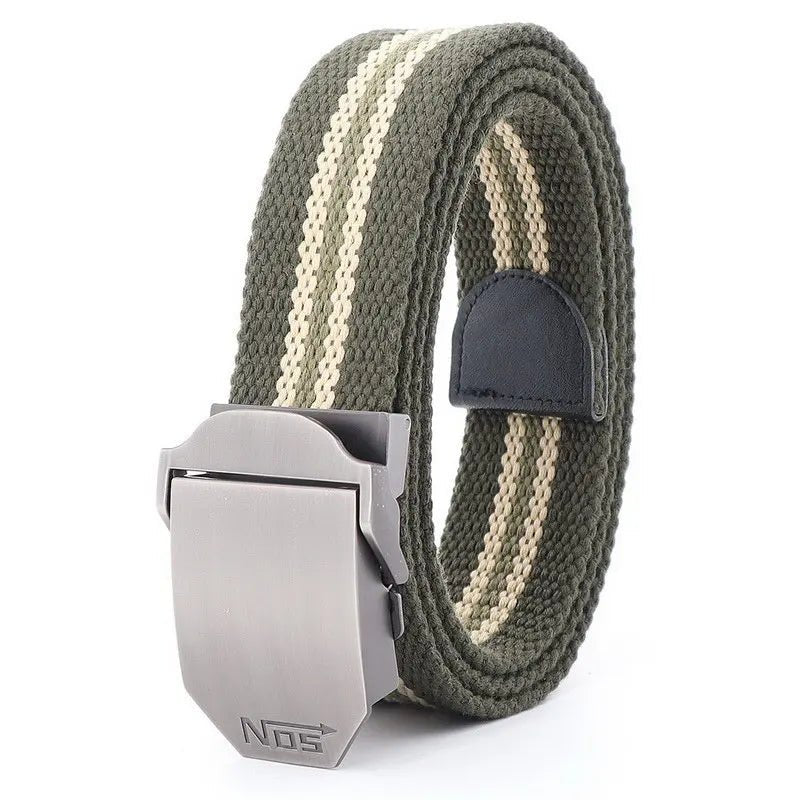 Military - Inspired Canvas Belt with Metal Slide Buckle - My Wear Clothing Co
