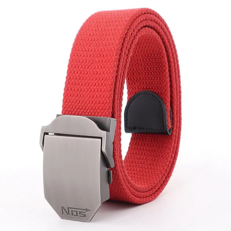 Military - Inspired Canvas Belt with Metal Slide Buckle - My Wear Clothing Co