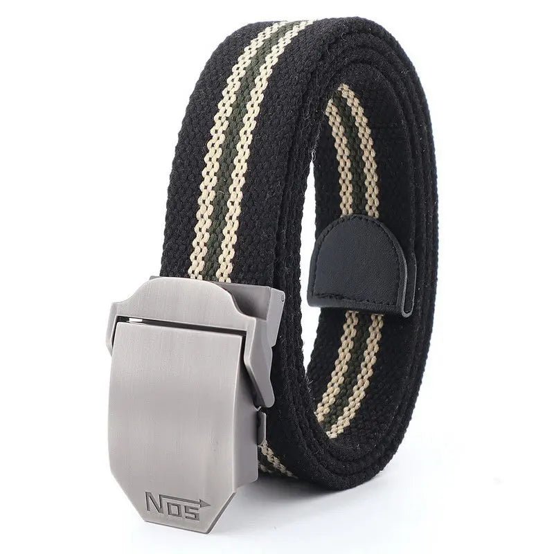 Military - Inspired Canvas Belt with Metal Slide Buckle - My Wear Clothing Co