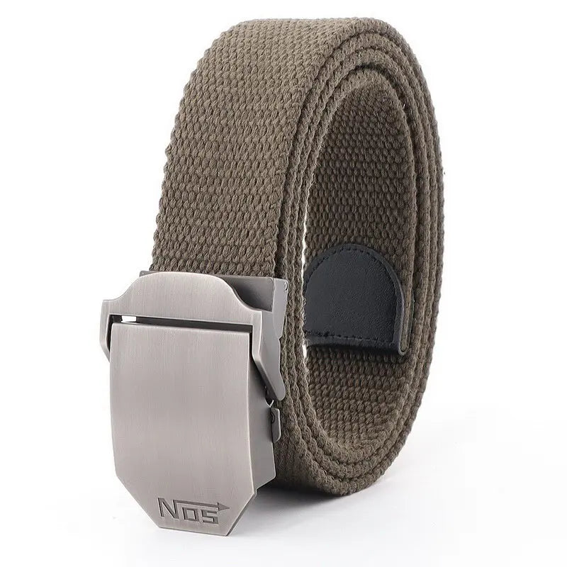 Military - Inspired Canvas Belt with Metal Slide Buckle - My Wear Clothing Co