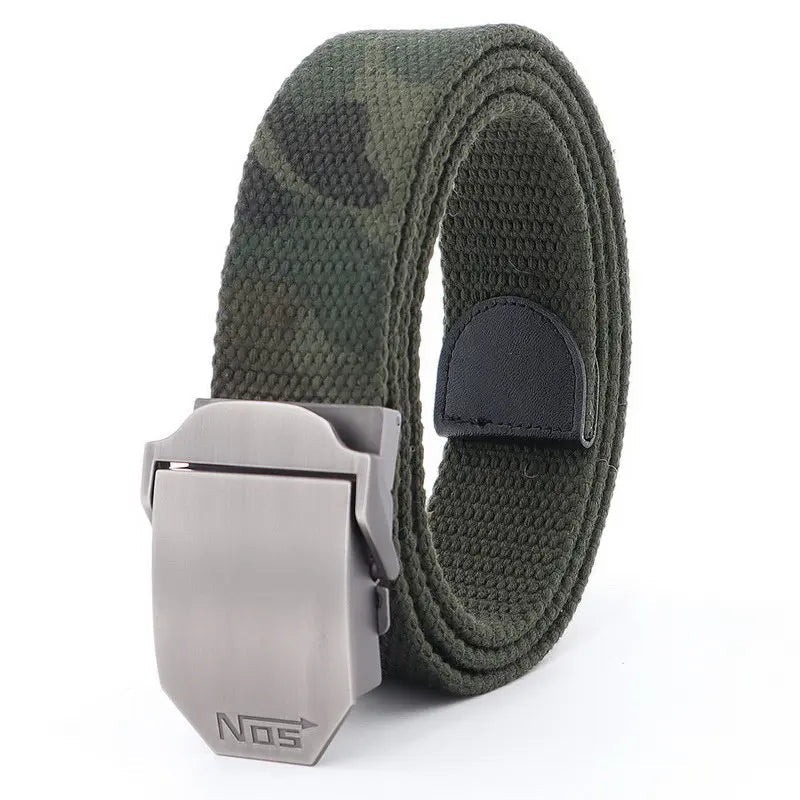 Military - Inspired Canvas Belt with Metal Slide Buckle - My Wear Clothing Co