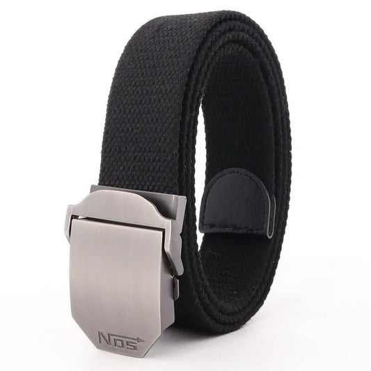 Military - Inspired Canvas Belt with Metal Slide Buckle - My Wear Clothing Co
