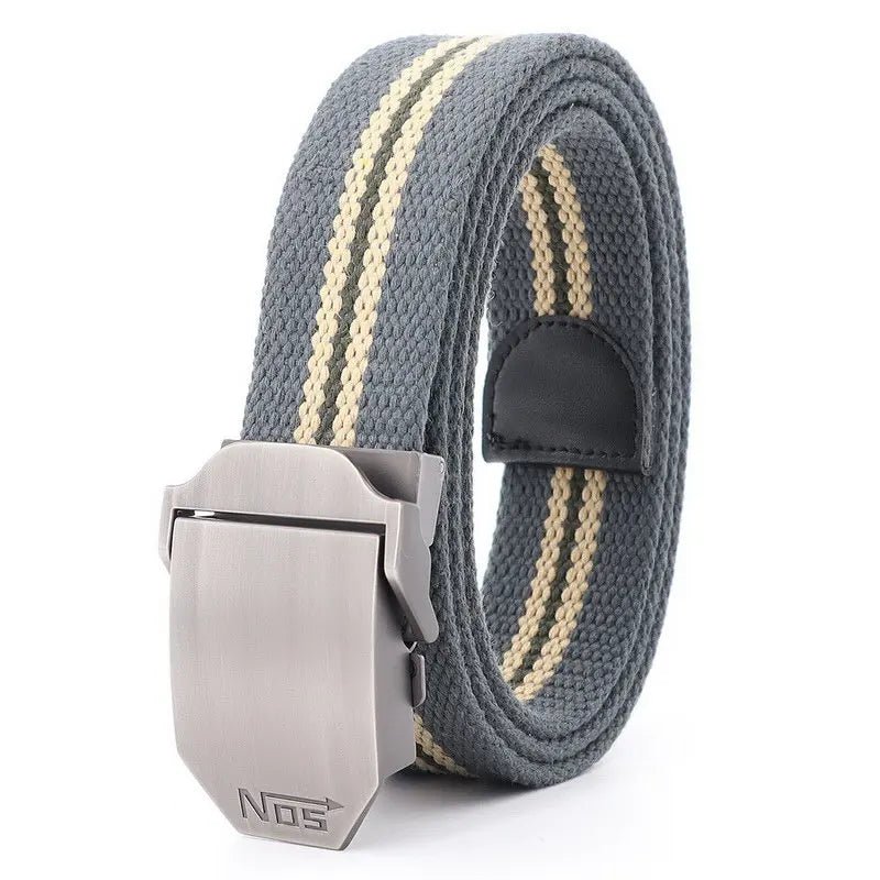 Military - Inspired Canvas Belt with Metal Slide Buckle - My Wear Clothing Co