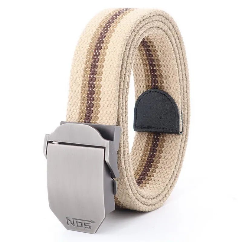 Military - Inspired Canvas Belt with Metal Slide Buckle - My Wear Clothing Co