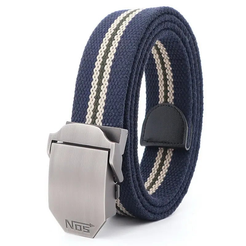 Military - Inspired Canvas Belt with Metal Slide Buckle - My Wear Clothing Co