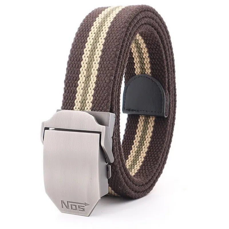 Military - Inspired Canvas Belt with Metal Slide Buckle - My Wear Clothing Co