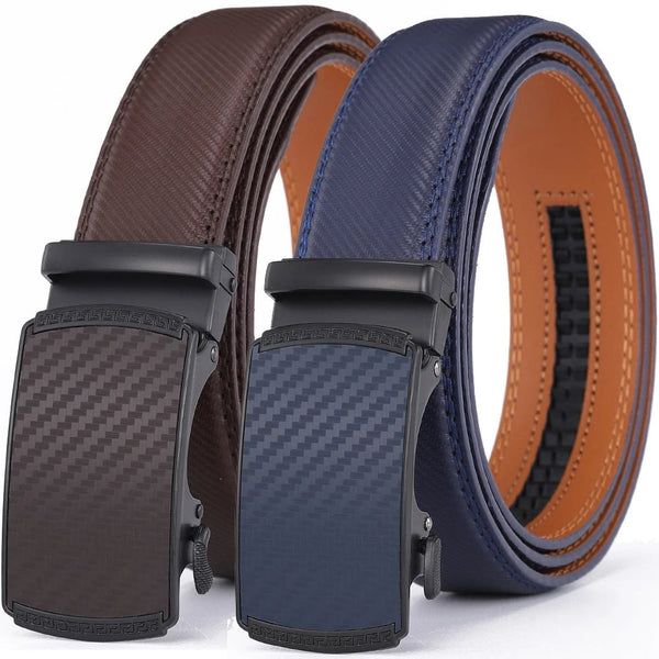 My Wear Men's Genuine Leather Belt – Formal Style with Alloy Automatic Buckle - My Wear Clothing Co