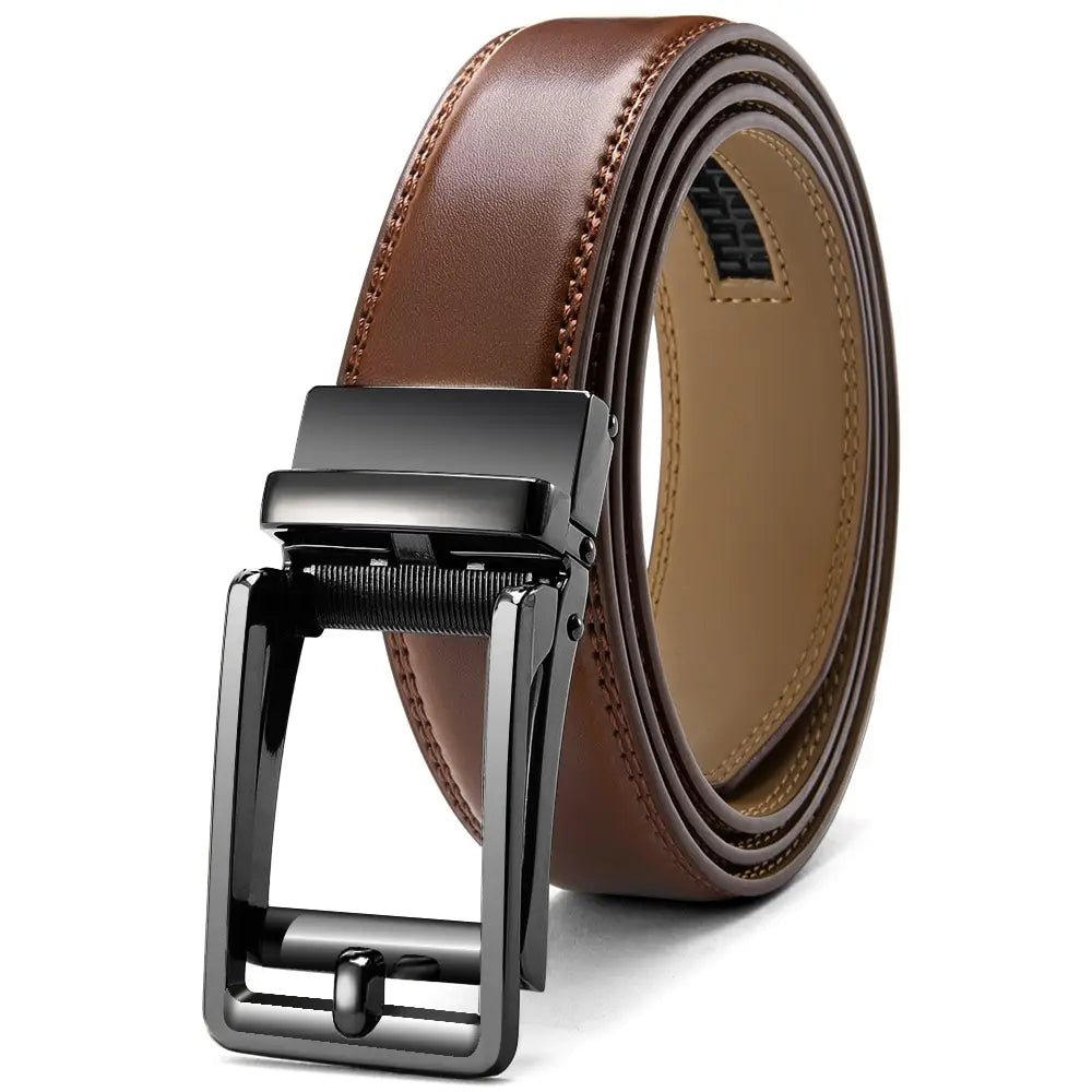 My Wear Men's Genuine Leather Ratchet Belt – Casual Comfort with a Sleek Finish - My Wear Clothing Co
