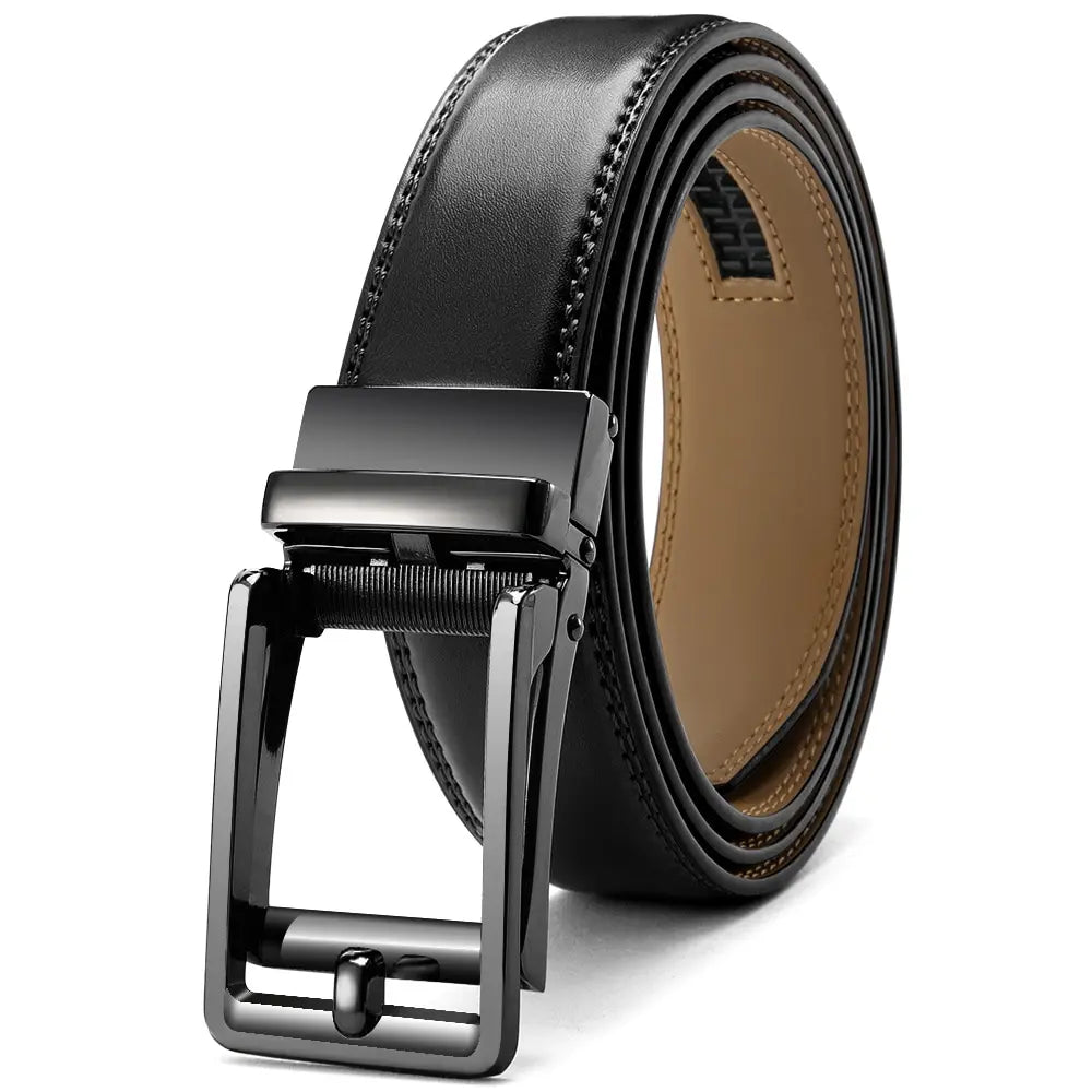 My Wear Men's Genuine Leather Ratchet Belt – Casual Comfort with a Sleek Finish - My Wear Clothing Co