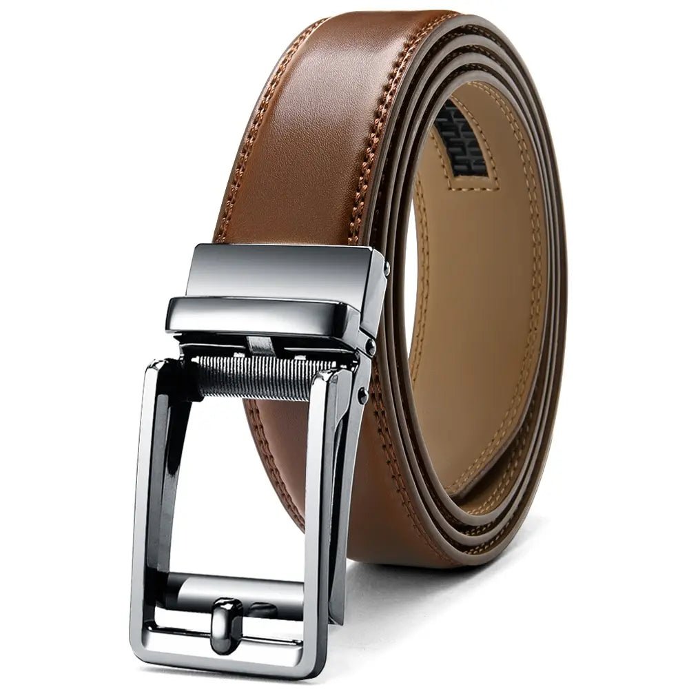 My Wear Men's Genuine Leather Ratchet Belt – Casual Comfort with a Sleek Finish - My Wear Clothing Co