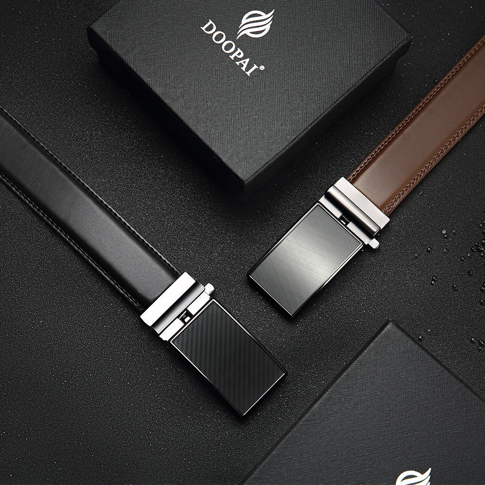 My Wear Men's Genuine Leather Ratchet Belt – Casual Comfort with a Sleek Finish - My Wear Clothing Co