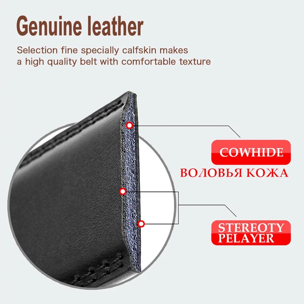 My Wear Men's Genuine Leather Ratchet Belt – Casual Comfort with a Sleek Finish - My Wear Clothing Co
