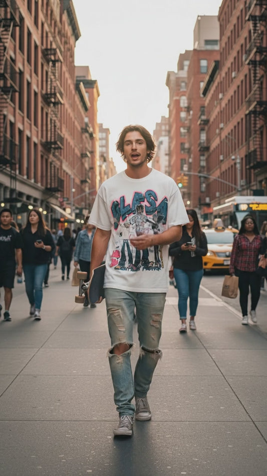 Men's GLESA Graphic T-Shirt – Oversized Fit, Everyday Statement