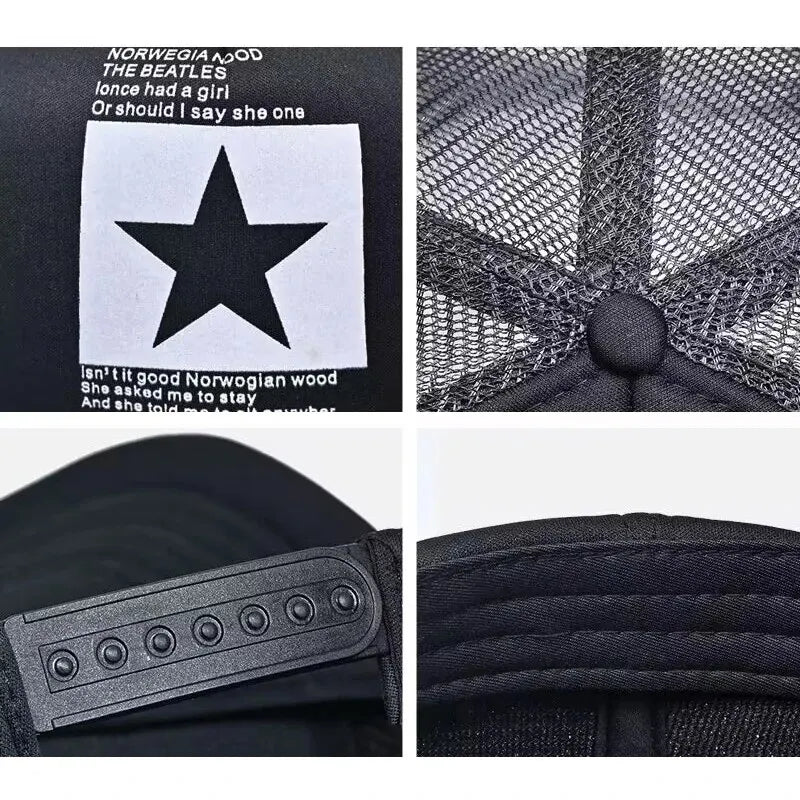 Star Design Snapback Mesh Hat – Hip Hop Edition - My Wear Clothing Co